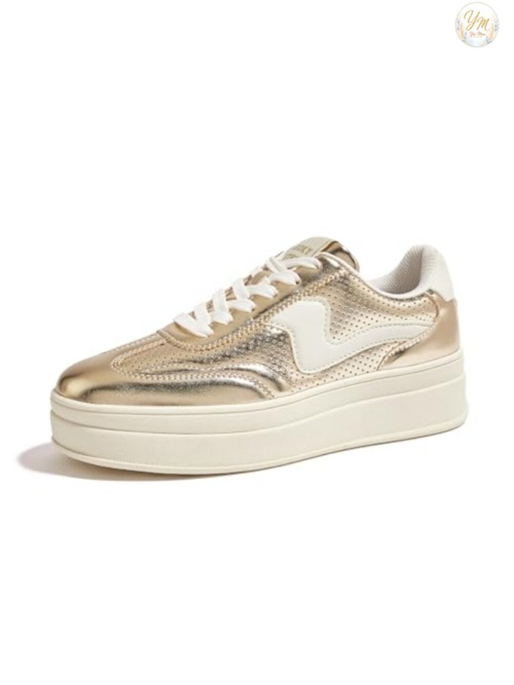 Platform Fashion Sneakers Thick Sole Faux Leather Lace-Up Casual